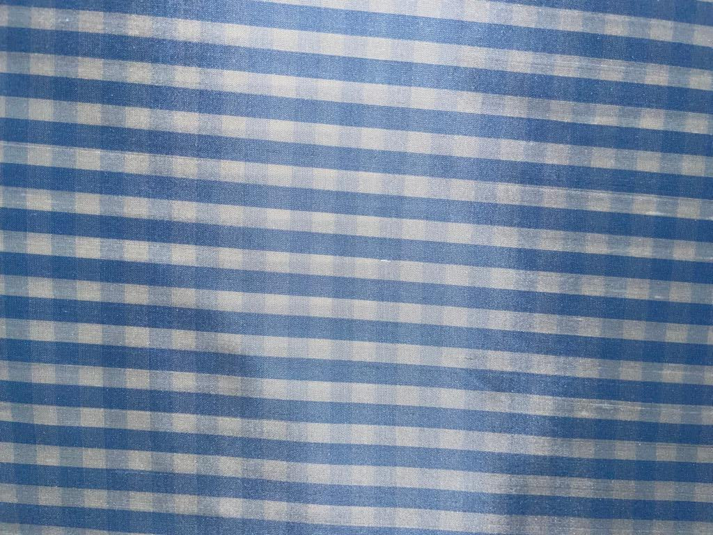 SILK Dupioni FABRIC Blue &amp; White color plaids DUPC62 54"wide