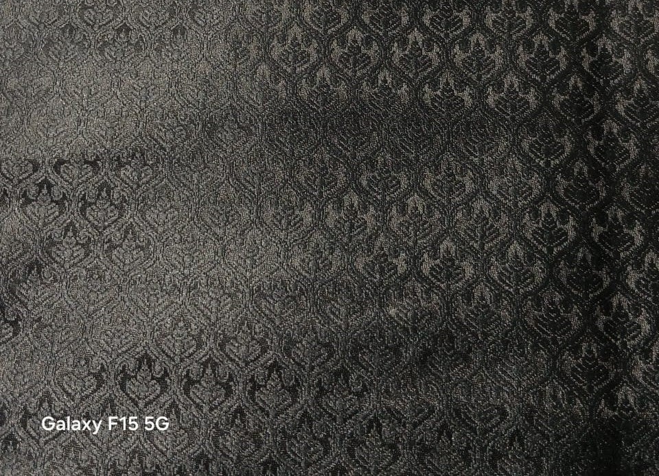 Silk Brocade Fabric JET BLACK SELF  jacquard 44" wide  BRO986 available in 3 styles paisleys ,and leaf motifs