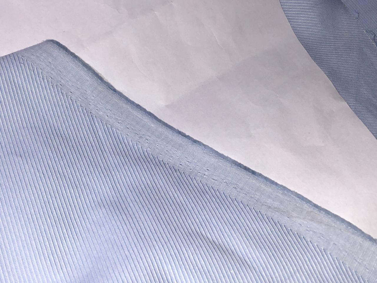 100% Cotton Italian Shirting 58" wide powder blue with fractional TWILL [16796]