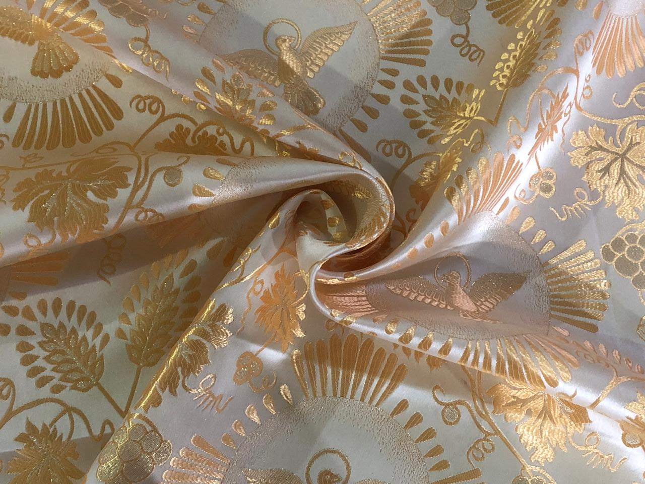 Brocade fabric VESTMENT 60" wide  available in gold x metallic gold and metallic silver BRO968