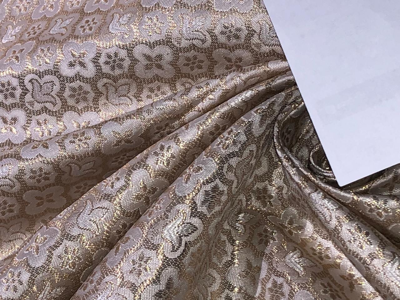 Brocade Fabric Jacquard x metallic gold Gold Color 44" WIDE BRO977 available in 7 colors bright pink , red,royal blue,teal,parrot green,mulberry and ivory