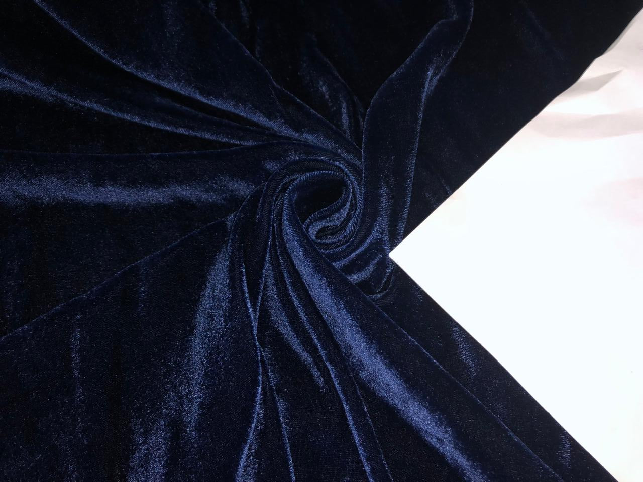 Silk  Velvet Plush Fabric MIDNIGHT BLUE 44" wide [16524]