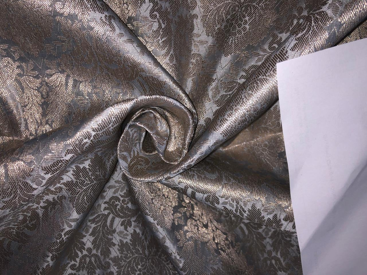 Silk Brocade Fabric  Pastel color jacquard  44" wide BRO955 available in 3 colors peach/pink/SILVER GREY