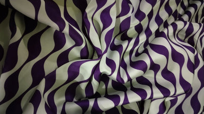 Satin fabric print 58" wide ARMANI available in two colors GOLD AND NAVY AND PASTEL MINT AND PURPLE