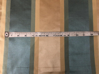 100% silk taffeta ribbed horizontal stripe blueish grey and beige 54&quot; wide TAFS143