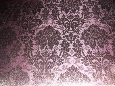 Silk Brocade Fabric  Pastel color jacquard  44" wide BRO955 available in 3 colors peach/pink/SILVER GREY