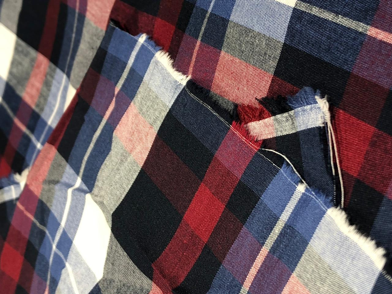 COTTON POPLIN BUFFALO PLAIDS RED/BLUE/NAVY/WHITE [16341]