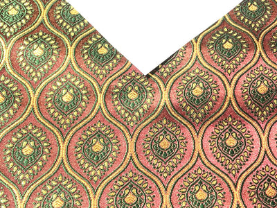 Brocade Fabric MOTIF Jacquard bronze x metallic gold  available in 2 colors green and red BRO994[1/2]