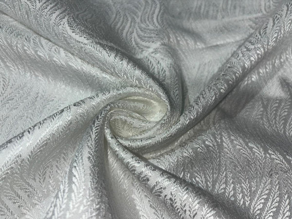 Brocade fabric WHITE SELF color 58