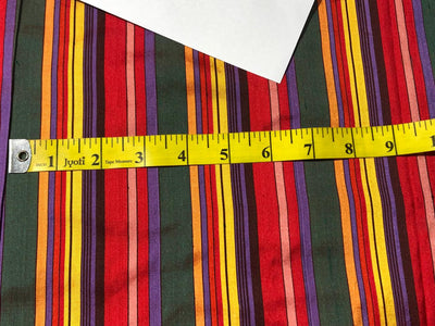 Silk dupioni MULTI COLOR STRIPE   54&quot; width single length  1.50 yards horizontal stripes  DUPS28[2]