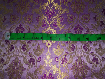 Silk Brocade fabric with  gold jacquard  BRO1018 available in 4 colors gold/lilac/grey and sea blue BRO1018
