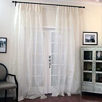 100% Silk Organza sheer Curtain panel