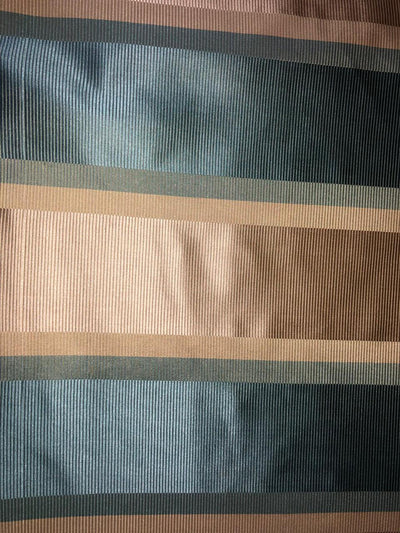 100% silk taffeta ribbed horizontal stripe blueish grey and beige 54&quot; wide TAFS143