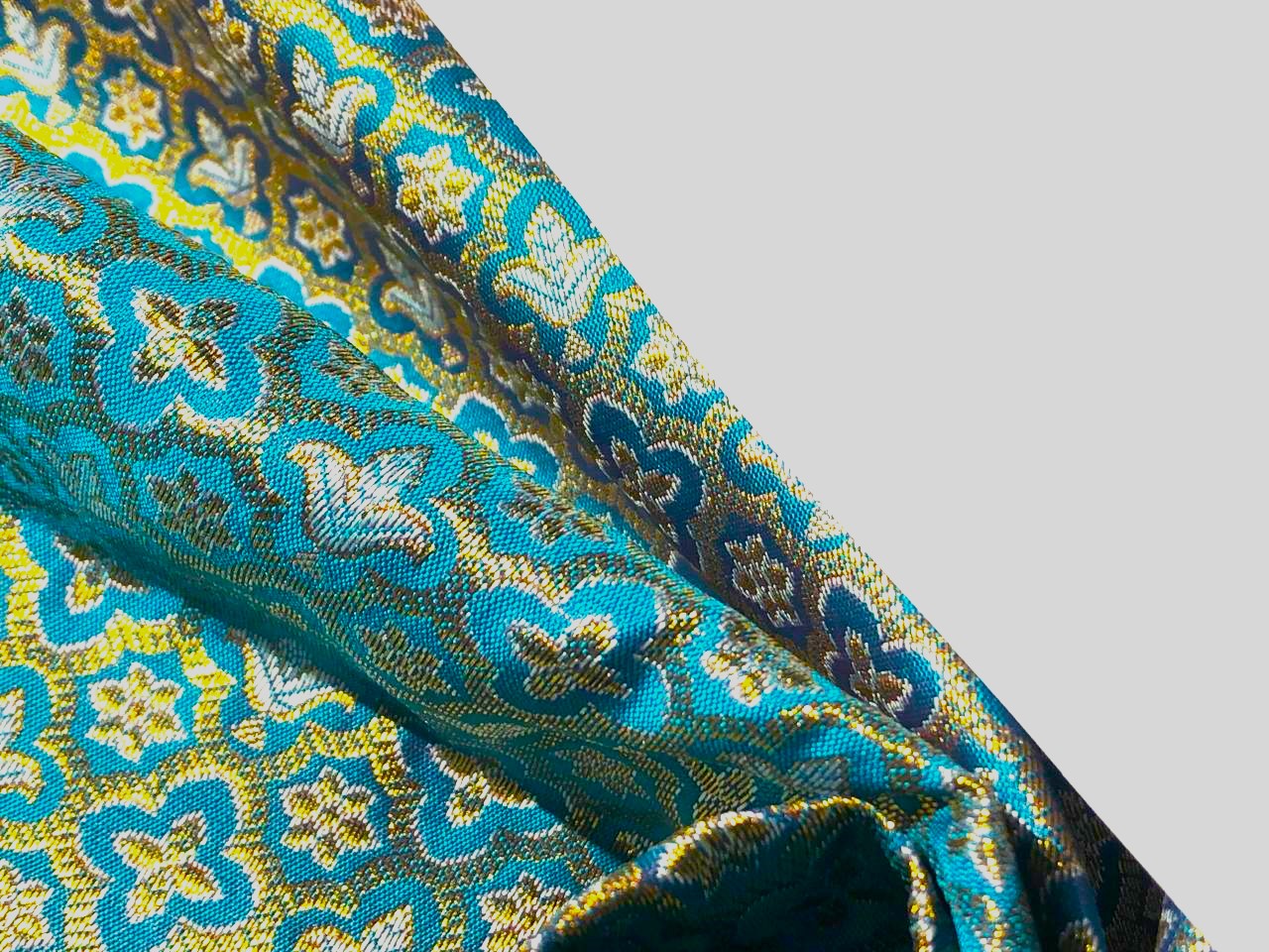 Brocade Fabric Jacquard x metallic gold Gold Color 44" WIDE BRO977 available in 7 colors bright pink , red,royal blue,teal,parrot green,mulberry and ivory