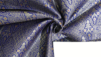 Silk Brocade Fabric  jacquard 44" wide  BRO973 available in 4 colors black/ green/royal and mulberry