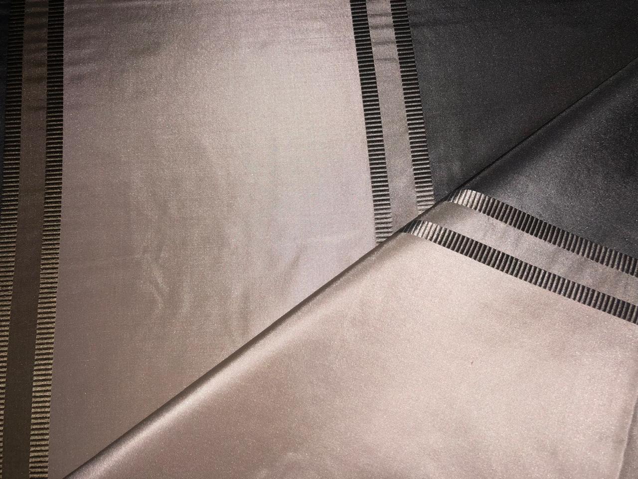 100% silk taffeta STRIPE cream ,silver grey and taupe  jacquard stripe TAFS139[17]