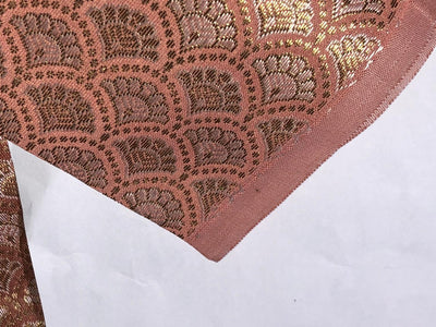 Silk Brocade fabric MOTIF with subtle gold jacquard available in 3 colors dark peach ,pastel peach and ivory BRO992[4/5/6]