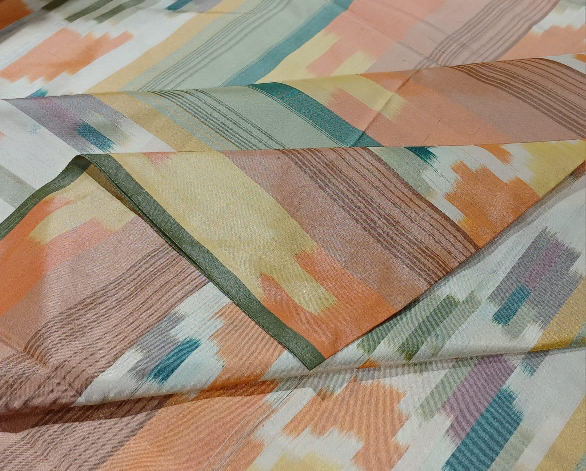 100% silk taffeta fabric IVORY,PEACH,SALMON,TEAL AND GREY PLAIDS 54&quot; wide CHOICE OF BUYING 3.80 YARDS OR 4 YARDS