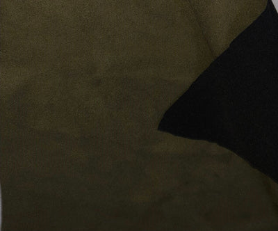 Scuba Suede Knit fabric 59" wide- fashion wear REVERSABLE MOSS BROWN COLOR AND BLACK [15941]