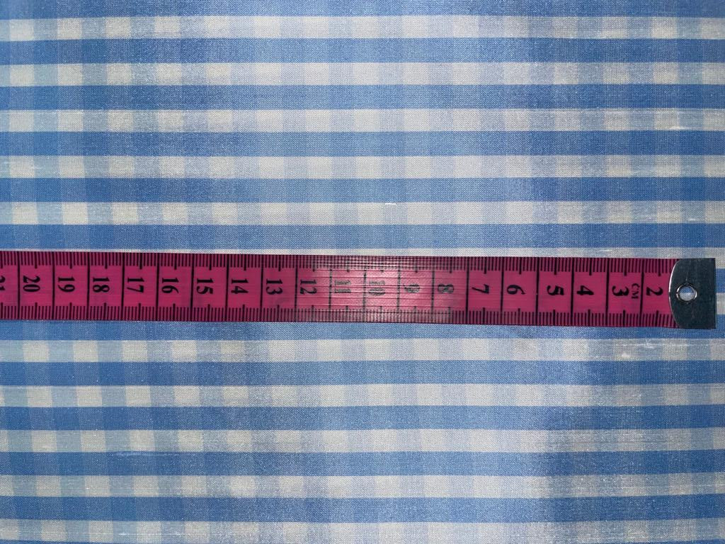 SILK Dupioni FABRIC Blue &amp; White color plaids DUPC62 54"wide