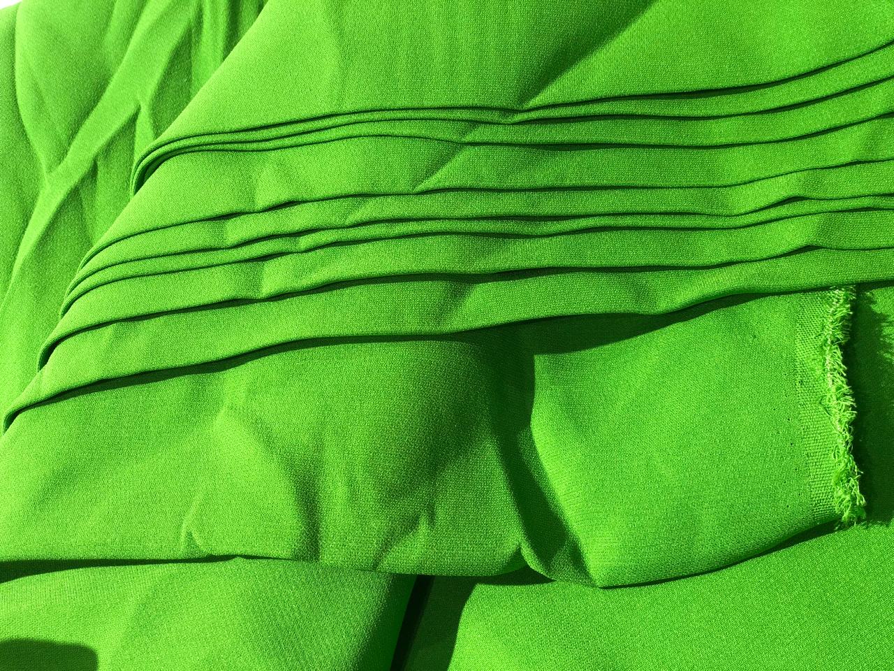 Pure silk crepe fabric 40 momme weight 44" wide available in 4 colors parrot green, aegean blueblue