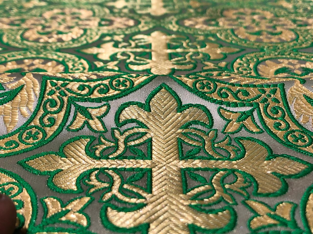 Brocade fabric VESTMENT 60" wide  available in 4 colors green/ blue/ red and purple BRO950