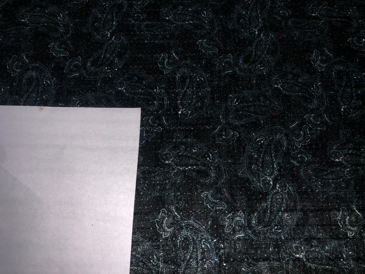 Silk Brocade fabric  TEAL PAISLEY Jacquard with subtle sequence 54" wide BRO942[2] option of buying a matching solid too