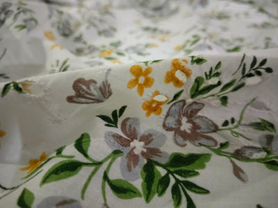 100% Cotton printed and chikan embroidery  fabric  58 inches wide 147 cms.available in 3 colors