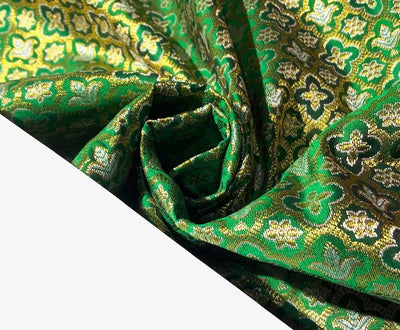 Brocade Fabric Jacquard x metallic gold Gold Color 44" WIDE BRO977 available in 7 colors bright pink , red,royal blue,teal,parrot green,mulberry and ivory