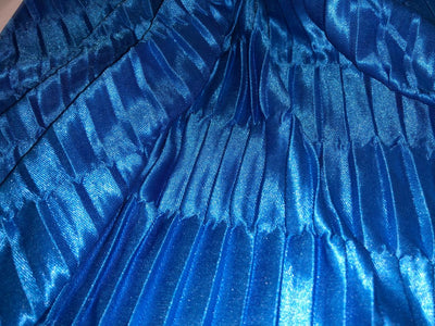 Satin boomerang pleated   fabric 58" wide available in 4 colors PURPLE /BLACK /NAVY and BLUE