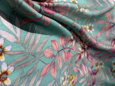 Viscose TWILL Digital Floral Print 41&quot; wide available in 2 colors dusty rose and sea foam