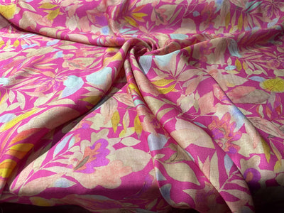 Viscose TWILL Digital Floral Print 41&quot; wide available in 2 colors NEON GREEN AND NEON PINK