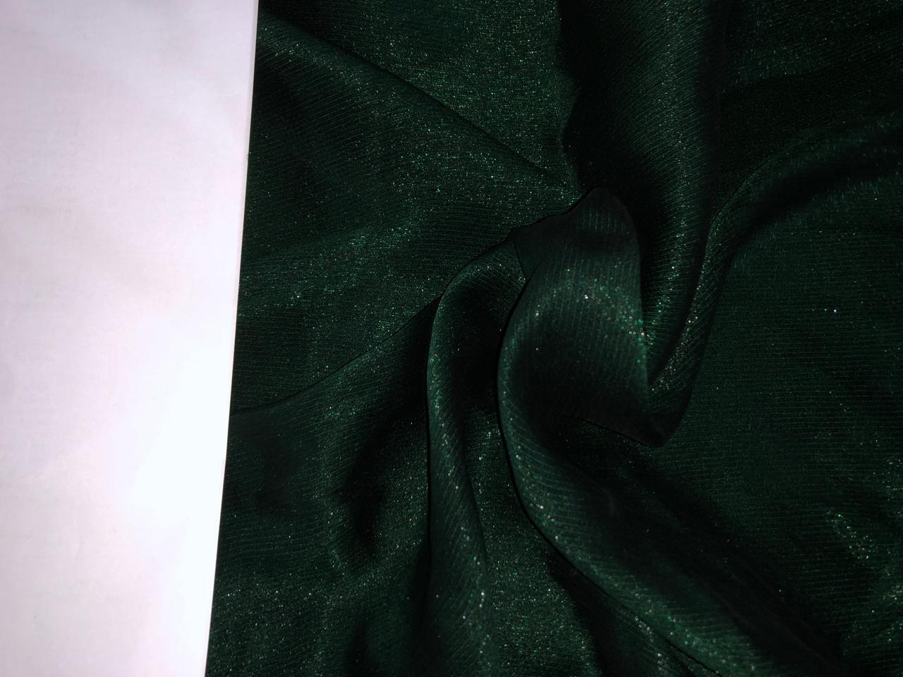 Georgette fabric -with self metallic lurex shimmer available in 2 shades  kingfisher green and green