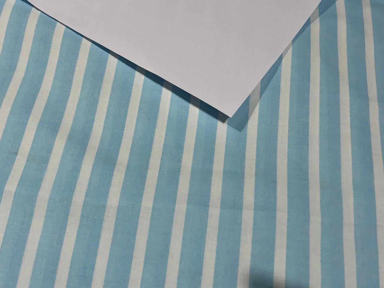 100% Cotton Poplin STRIPES  58" wide AVAILABLE IN 4 COLORS bright blue/sky blue/pink and baby blue