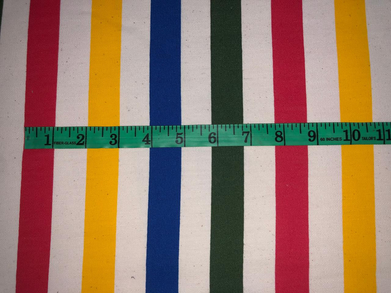 100% Cotton Denim  Fabric 58" wide STRIPES in 4 styles multicolor, charcoal /ivory, denim blue/white and denim blue /multicolor