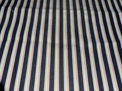 100% Cotton Denim  Fabric 58" wide STRIPES in 4 styles multicolor, charcoal /ivory, denim blue/white and denim blue /multicolor