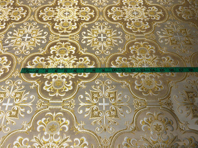 Brocade fabric VESTMENT 60" wide  available in 2 colors cream x gold and burgundy x gold and cream x gold BRO951