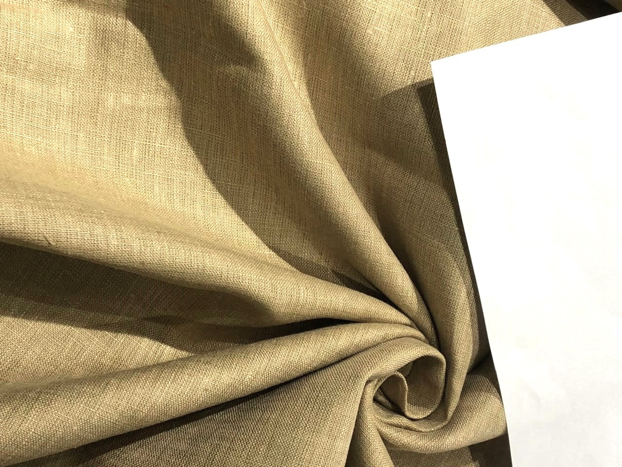 100% Linen 44 LEA premium heavy  suiting fabric 58" wide available in natural/camel/and sand gold