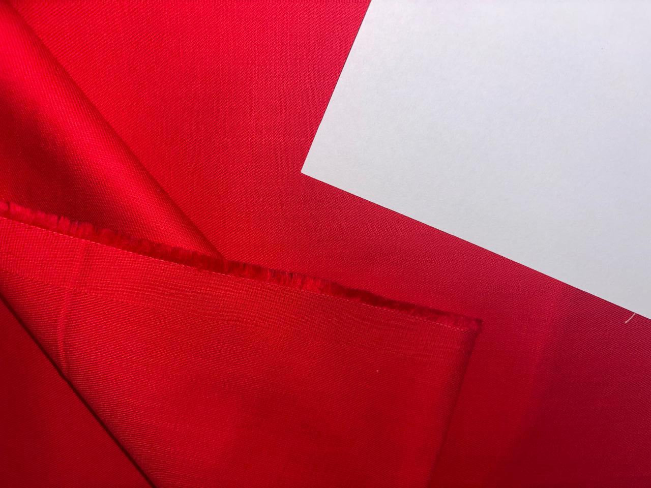 100% Cotton Denim  Fabric red color 58" wide  AMAZING FOR SHIRTS [17179]