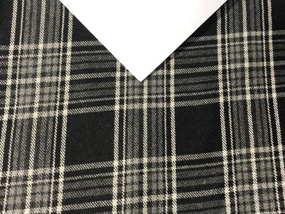 Tweed Premium Suiting WOOL BLENDED plaids BLACK AND WHITE Fabric 58" wide [16801]