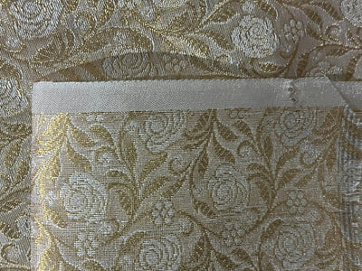 Brocade Fabric Jacquard x metallic gold Gold Color 44" WIDE available in 2 colors gold and silver BRO976