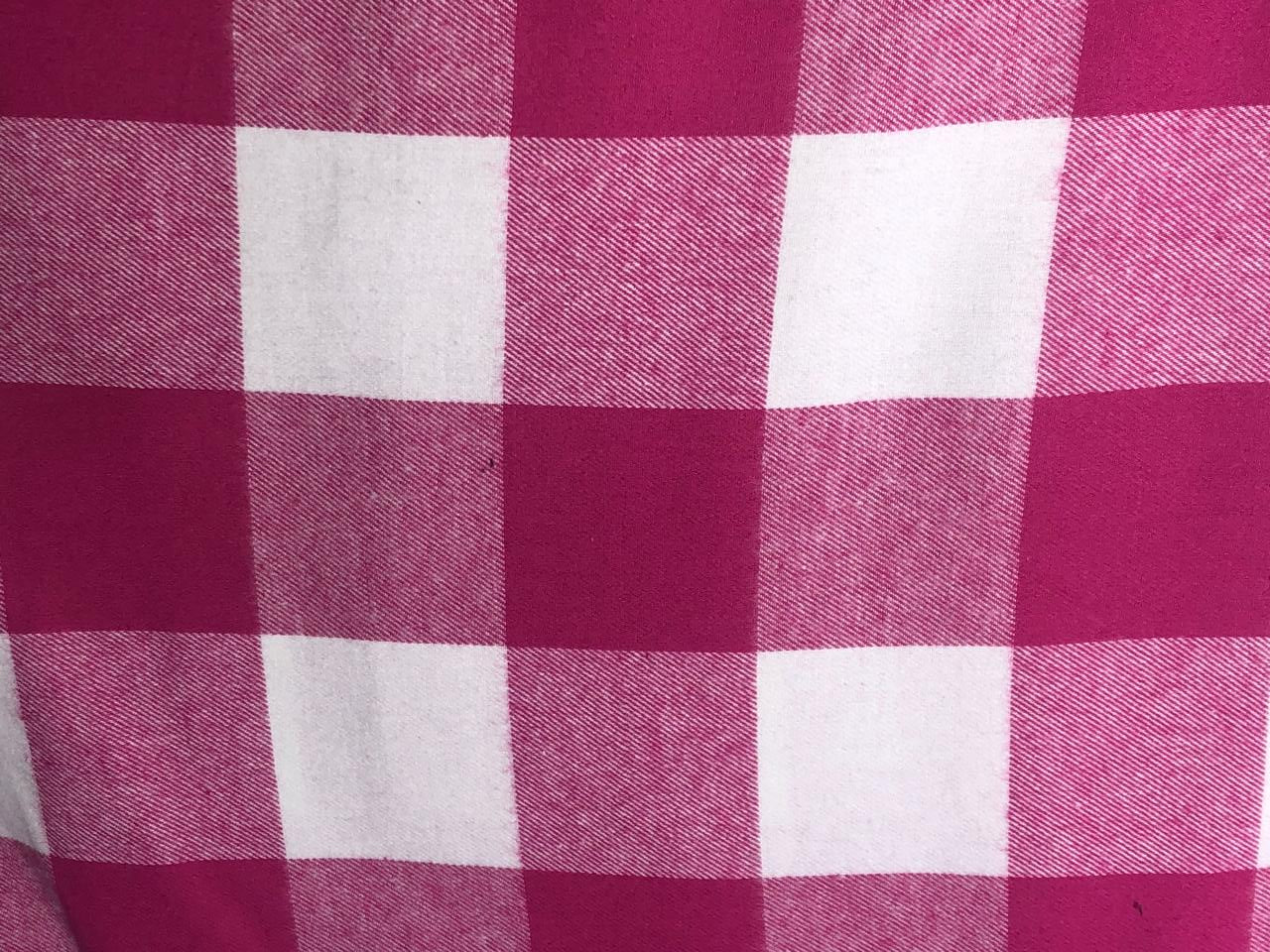 100% Cotton twill  plaids with  available in 2 colors BLACK / WHITE AND PINK/WHITE