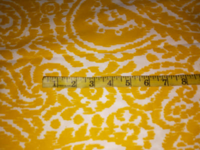 100% Cotton Poplin Print  YELLOW AND WHITE  58" wide[16060]