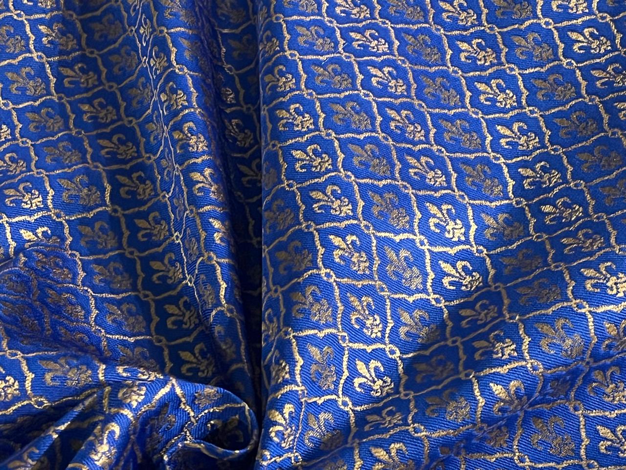 Brocade Fabric Jacquard x metallic gold Gold Color 56" WIDE BRO975 available in 3 colors purple/royal blue and peacock green