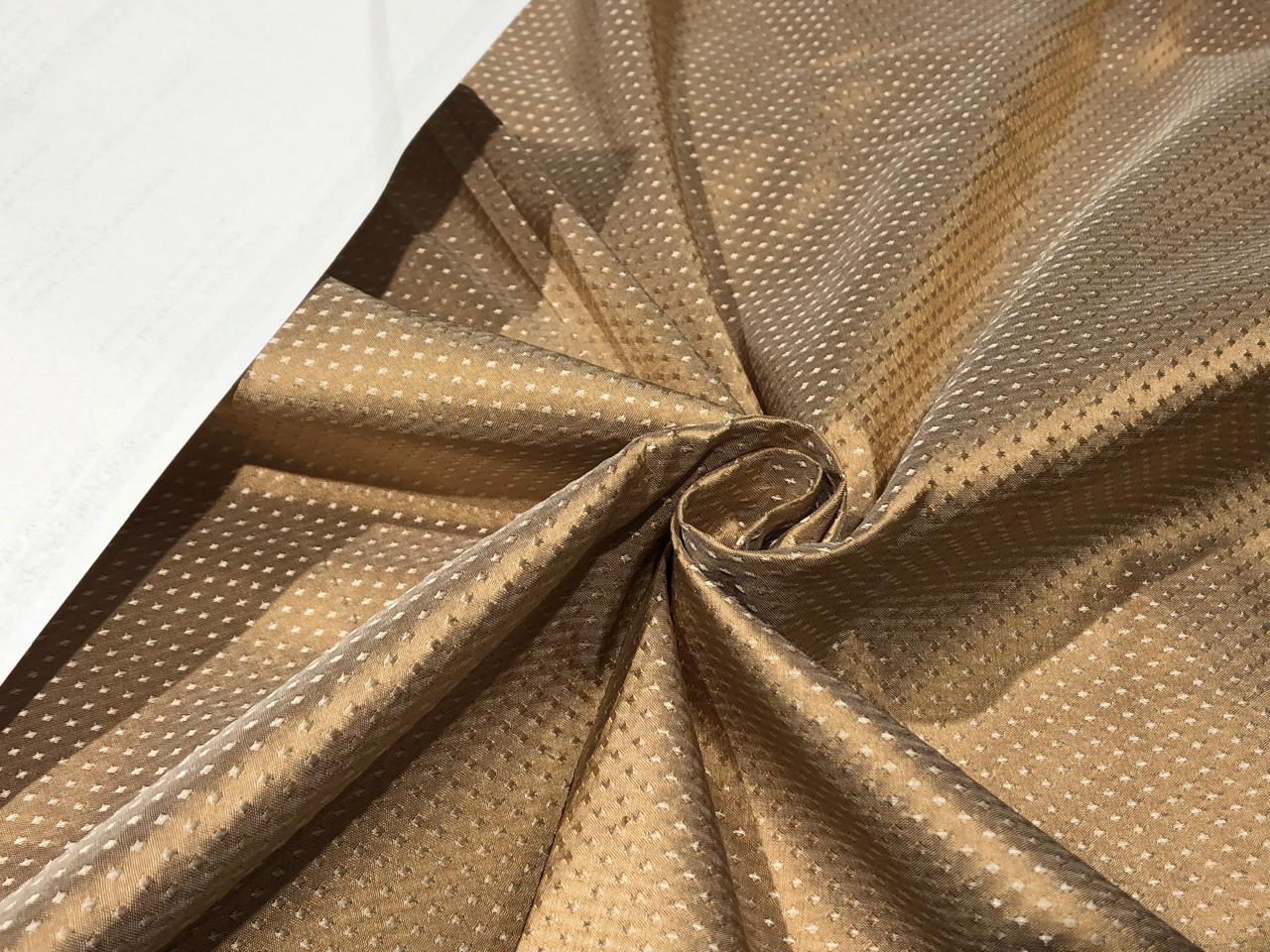 100% Silk Taffeta Jacquard Fabric SELF MOTIF  jacquard available in 2 colors light brown and cream TAFJACNEW13[2/3]