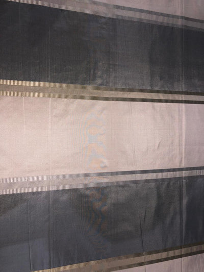 100% silk taffeta STRIPE cream ,silver grey and taupe  jacquard stripe TAFS139[17]