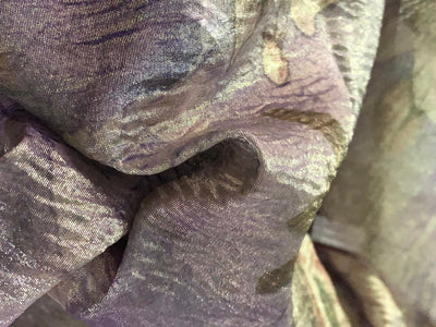 Metallic tissue Crushed  FLORAL JACQUARD available in 2 colors lavender and greeny gold