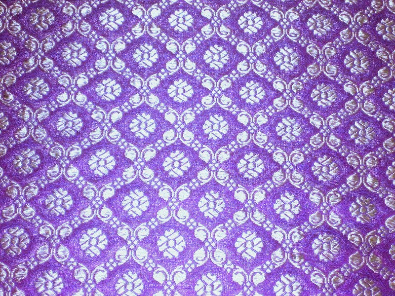 Silk Brocade fabric Pinkish Purple & Metallic Gold Colour 44" wide BRO151[5]