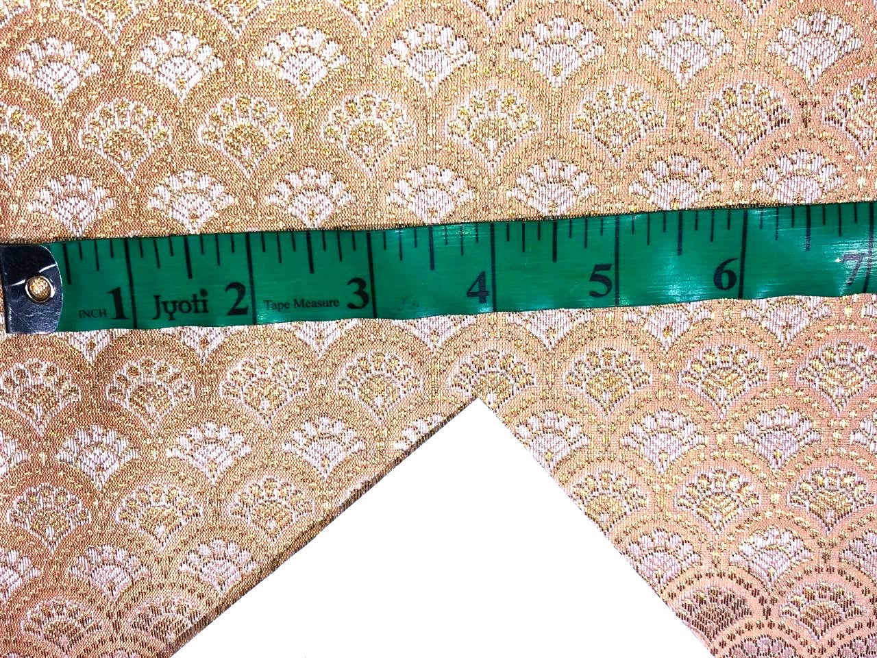 Silk Brocade fabric MOTIF with subtle gold jacquard available in 3 colors dark peach ,pastel peach and ivory BRO992[4/5/6]