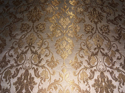 Silk Brocade fabric with  gold jacquard  BRO1018 available in 4 colors gold/lilac/grey and sea blue BRO1018